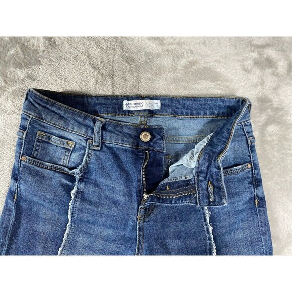 Zara Basic Z1975 Denim Skinny Jeans with Raw Hem Women's Size 6/28 - Picture 6 of 14